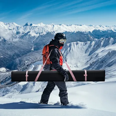Produktbild von Navaris Skisack Skitasche versch. Größen - Tasche 1 Paar Ski mit 2 Stöcken - Skibag Skihülle - Robuste Skitasche für 1 Paar Ski