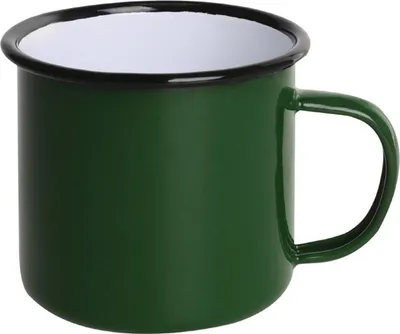 Produktbild von Olympia emaillierte Tassen - grün/schwarz - 35cl - 12 Tassen