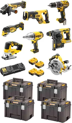 Zdjęcie produktu dla Dewalt Zestaw Combo 18V Dck865P4T (Dcd796, Dcf899H, Dcs367, Dch273, Dcs334, Dcg405, Dcs355, Dcs570) 4X5,0Ah 4Xtstak