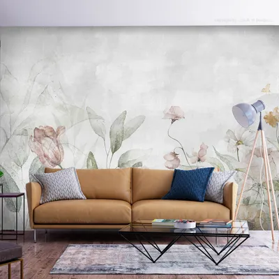 Produktbild von Vlies Fototapete Blumen 400x280 cm Tapeten Wandtapete XXL Natur Blätter Lichtung wie gemalt b-A-10128-a-a