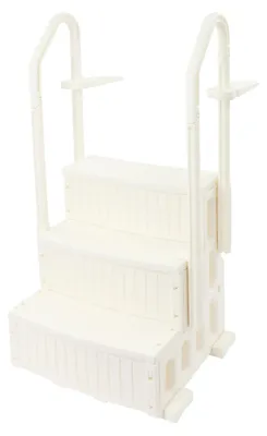 Immagine prodotto di Scala per piscina - 3 gradini con corrimano - Adatta per piscine con profondità da 88 a 138 cm - Realizzata in HDPE - Gradini di 40 mm di spessore - Colore crema