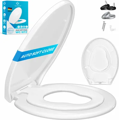 Produktbild von KESSER® WC Sitz mit Absenkautomatik Toilettendeckel Quick-Release-Funktion und Softclose - einfache Montage Antibakteriell Klodeckel aus Duroplast Toilettensitz mit Edelstahl Befestigung