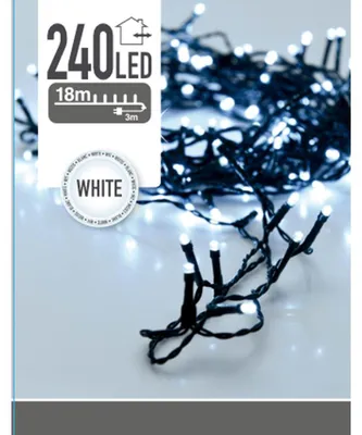 Produktbild von LED-Lichterkette kaltweiß, 240 LEDs, Grünes Kabel, Innen/Außen, 21m