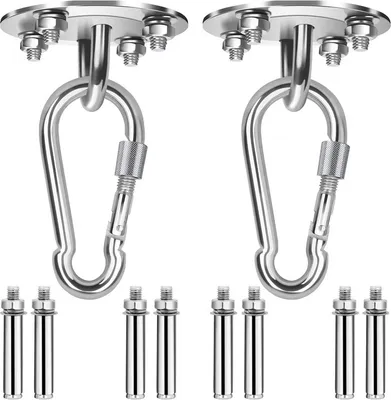 Immagine prodotto di Fiqops soffitto gancio sacco da boxe appeso sedia gancio pesante fino a 450KG in acciaio inox soffitto mount-2s