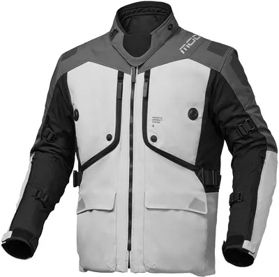 Produktbild von Modeka Aeris II Motorrad-Textiljacke, hellgrau/schwarz, 4XL