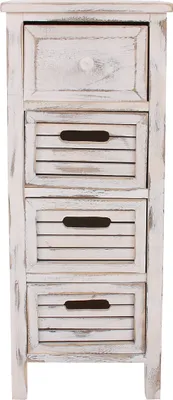 Immagine prodotto di Cassettiera T18, 4 cassetti, 74x30x25cm Shabby-Look Vintage ~ bianco