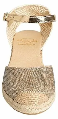 Produktbild von Damen-Sandalen mit Keilabsatz aus Jute – Farbe: Iridium Silber – Geschlossene Zehenpartie