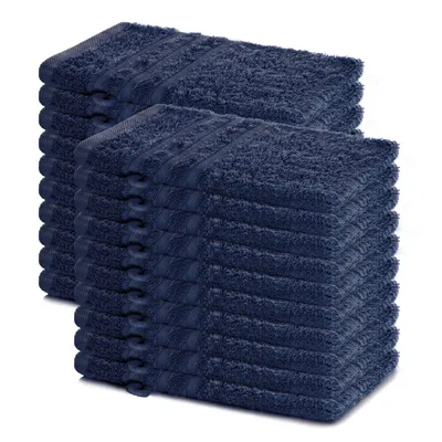 Produktbild von Lavea® 20er Set Waschhandschuh 15x21 cm – Waschhandschuhe 100% Baumwolle, waschbar – Frottierserie Elena –  Navy