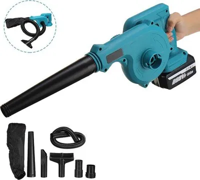 Obrázek produktu pro 2 v 1 elektrický foukač listí 18V sací vysavač listí s baterií 2 baterie