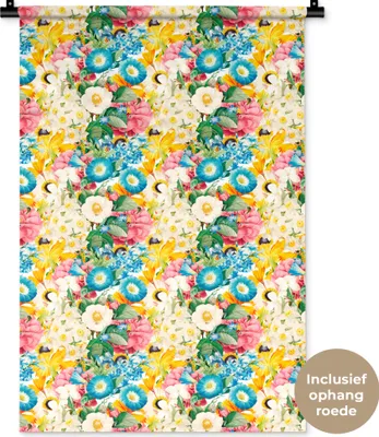 Produktbild von MuchoWow® Wandteppich Wandbehang Blumen - Frühling - Collage 60x90 cm Tapisserie Dekoration Wandtuch - Foto-Teppich - Abwaschbar