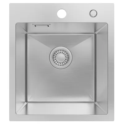 Produktbild von Cecipa Edelstahlspüle 40 x 45 cm Handgefertigt, 304 Edelstahl Küchenspüle mit X-Ablaufdesign, Einbauspüle mit Siphon, Kratzfest & Korrosionsbeständig