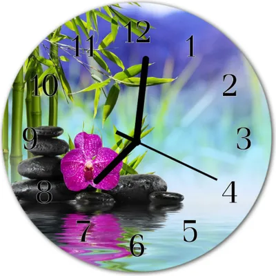 Produktbild von Glasuhr Wanduhr Küchenuhr Echt-Glas 30fi cm Orchidee Spa mehrfarbig