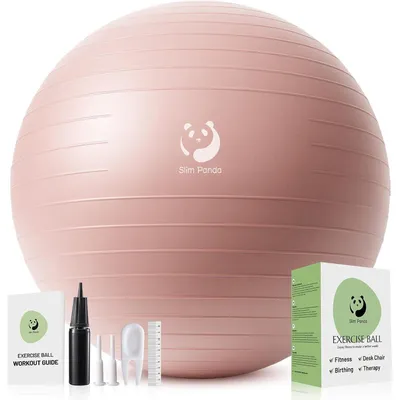 Immagine prodotto di Palla ginnastica da 55 cm, rosa chiaro, antideflagrante, con pompa, ideale per fitness e terapia
