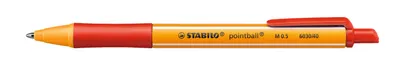 Image de Stylo à bille rétractable - STABILO pointball - Stylo simple - rouge