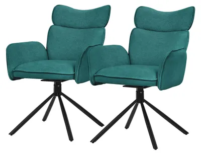 Drehbare Esszimmerstühle Set 2er, Stoff, Armlehnen, 360°