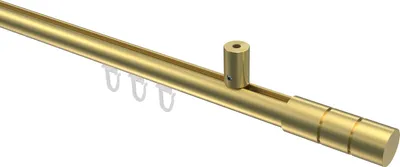 Produktbild von Interdeco Innenlaufstange / Gardinenstange mit Innenlauf Messing-Optik, Typ Sonius Elanto (Rillenzylinder) Deckenmontage, 20 mm Ø 1-läufig, 120 cm