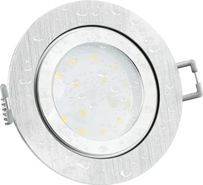 Produktbild von RW-2 LED Bad Einbaustrahler flach 230V rund Alu gebürstet IP44 inkl. fourSTEP Dim dimmbar ohne Dimmer mit 4W warmweiß