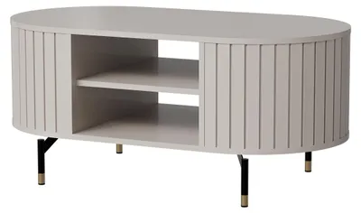 Produktbild von Design Couchtisch Roma DO-6 oval Wohnzimmertisch Stauraum Tisch Ablage