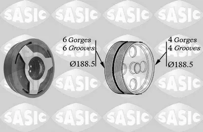 Produktbild von SASIC 9001806 Riemenscheibe Kurbelwelle für AUDI A4 Avant (8ED, B7)