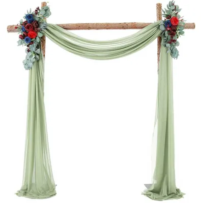 Produktbild von Tüll Hintergrundvorhang 70 x 550 cm - Hochzeitsdekoration - Drapierung - Stretchgarn - Grün - 1 Stück