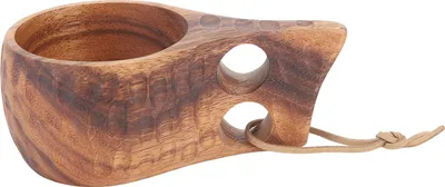 Produktbild von 220 ml Campingbecher aus Holz, wärmeisolierend, fein poliert, mit Henkel, ideal für Outdoor-Wanderungen