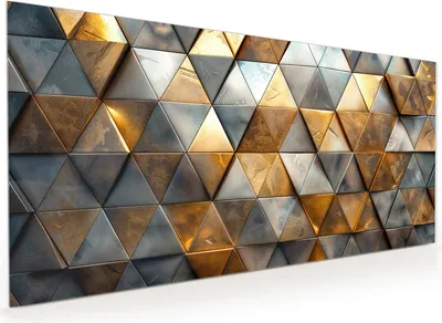 Produktbild von Küchenrückwand Spritzschutz Glas mit Motiv Dreiecksmuster Wand 40 x 40 cm