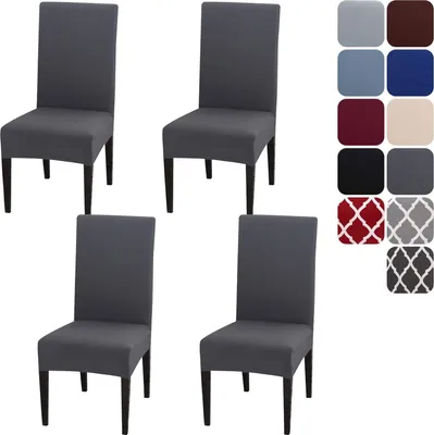 Obrázek produktu pro Stuhlhussen 4er Set Stretch Stuhlhussen für Esszimmerstühle, Abnehmbarer Waschbarer Stühle Schutz Dekoration Stuhlbezug für Haus, Küche, Hotel, Restaurace, Bankett, Hochzeit, Party