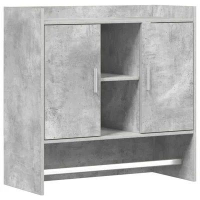 Image de Étagère murale vidaXL avec support mural, gris béton, 80 x 36 x 80 cm, aggloméré