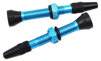 Produktbild von 2 Stück Tubeless Presta Ventilstahl - 40 mm - Blau