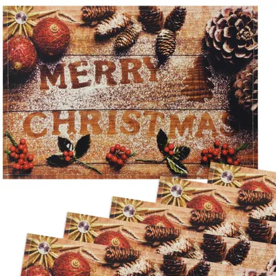 Produktbild von Tischsets Platzsets Stoff CLOTH Weihnachten MERRY CHRISTMAS