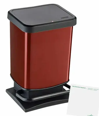Produktbild von Rotho Treteimer Paso schwarz-rot (20L Stück) + usy Block