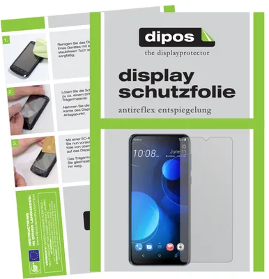 Obrázok produktu pre 6 ochranných fólií pre telefón HTC Desire 19 Plus, matná povrchová úprava, ochranná fólia na displej (3x predná strana + 3x zadná strana), značka dipos