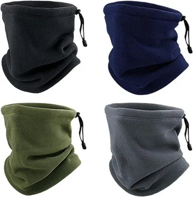Productafbeelding van Famanu fleece halswarmer voor dames en heren - winddicht, elastisch, zwart