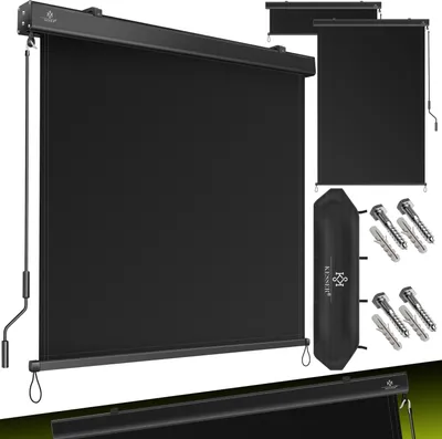 Produktbild von KESSER® Senkrechtmarkise Außenrollo Handkurbelmechanismus Balkonrollo Sonnen & Sichtschutz Beschattung Sonnenschutz Außen Rollo mit Kurbel Markisenkasten Balkon & Terrasse Inkl. Montageset & Abdeckung