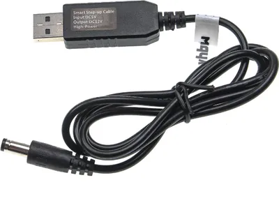 Produktbild von vhbw USB Ladekabel auf 5,5 x 2,5 mm Hohlstecker - 5 V / 3 A zu 12 Vfür Router, externe Festplatte, Bluetooth Lautsprecher