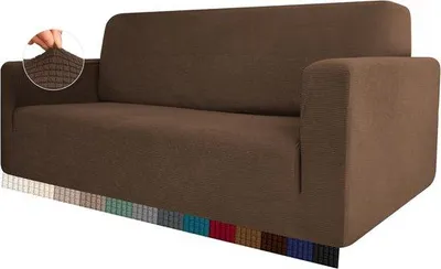 Produktbild von Elastische 2-Sitzer Bankhülle Braun Stretch