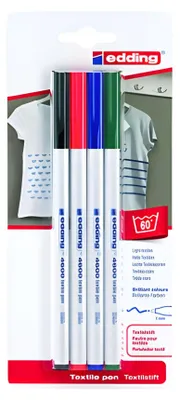 Produktbild von Edding Textilstift 4600 1 mm 4er-Set basic colours