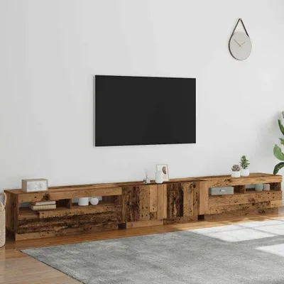 Produktbild von vidaXL TV-Schrank mit LED-Leuchten Altholz-Optik 300x35x40 cm