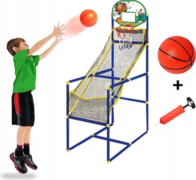 Immagine prodotto di Canestro da basket per bambini da giardino e da casa, altezza 125 cm, con 2 palloni e pompa inclusi