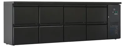 Produktbild von Gastro Barkühler | Barkühlschrank | Flaschenkühltisch | Schwarz | 8 Schubladen | 600 Liter | +2 bis +8 °C