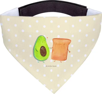 Produktbild von Mr. & Mrs. Panda Hundehalstuch Avocado Toast - Gelb Pastell - Geschenk, Halstuch Für Hunde, Hund, Hochzeit, Hochzeitsgeschenk, Tuch, Toastbrot