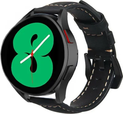 Produktbild von Strap-it Samsung Galaxy Watch 4 - 44mm Lederarmband (Schwarz)