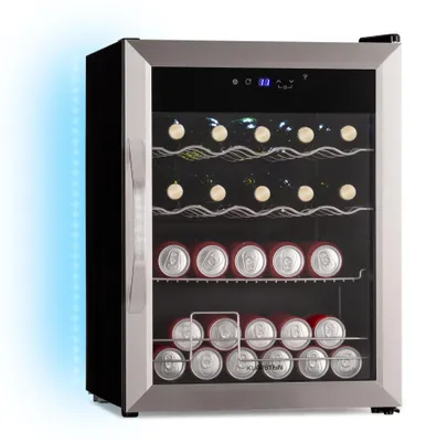 Obrázok produktu pre Klarstein Smart Coachella 60 chladnička na nápoje - 60 l s podporou WLAN, LED osvetlenie, nehrdzavejúca oceľ, tichý chod, 3-18 °C, vyberateľné police, chladnička na nápoje so sklenenými dverami