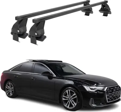 Image de Barres de toit transversales Menabo pour Audi A6 S6 C8 Berline 2018-2025 Noir