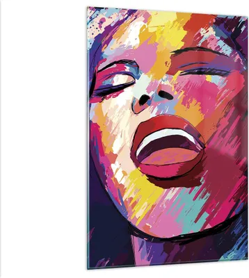 Produktbild von Bilder auf glas - Einteilig - Frau Abstraktion - 80x120cm - Glasbilder - Wandbilder - Bilder - zum Aufhängen bereit - Wanddekoration aus Glas - Glas Bilder - Wandbild auf Glas - GPA80x120-4019
