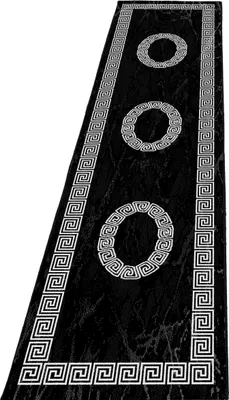 Image de Tapis de couloir pour salon, noir, 80x300 cm, motif méandres