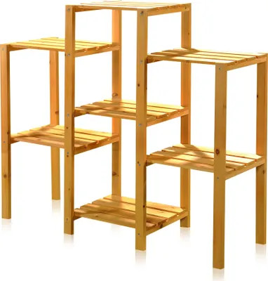 Image de Mucola Étagère à fleurs en bois Étagère à fleurs Étagère à fleurs Étagère à fleurs Banquette à fleurs Étagère à plantes - Marron
