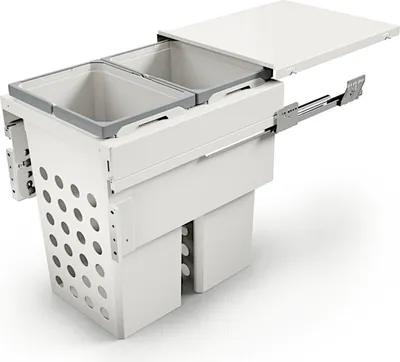 Zdjęcie produktu dla Cox® Wysuwany kosz na pranie 580/450-2 z mechanizmem cichego domykania i mechanizmem cichego domykania / 70 litrów (2 x 35 litrów) / Pojemnik na pranie / Kosz na pranie