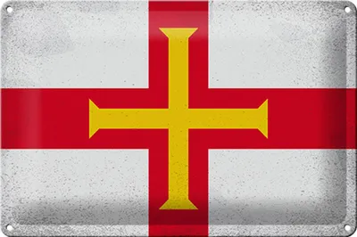 Produktbild von Blechschild Flagge Guernsey 30x20cm Flag Guernsey Vintage