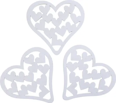 Produktbild von Holz Streudeko Herzen Weiß 5cm - 40 Stück für Hochzeit Valentinstag Dekoration